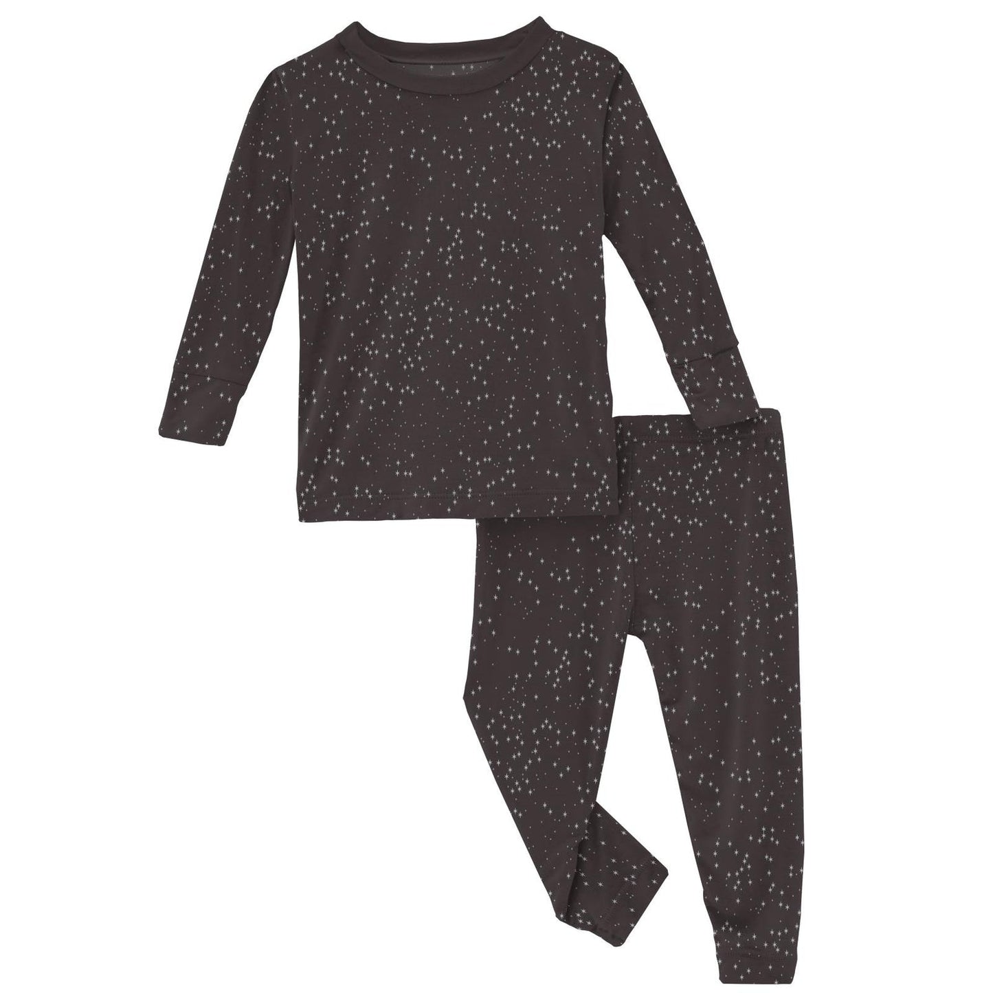 Print Long Sleeve Pajama Set | Midnight Foil Constellations
