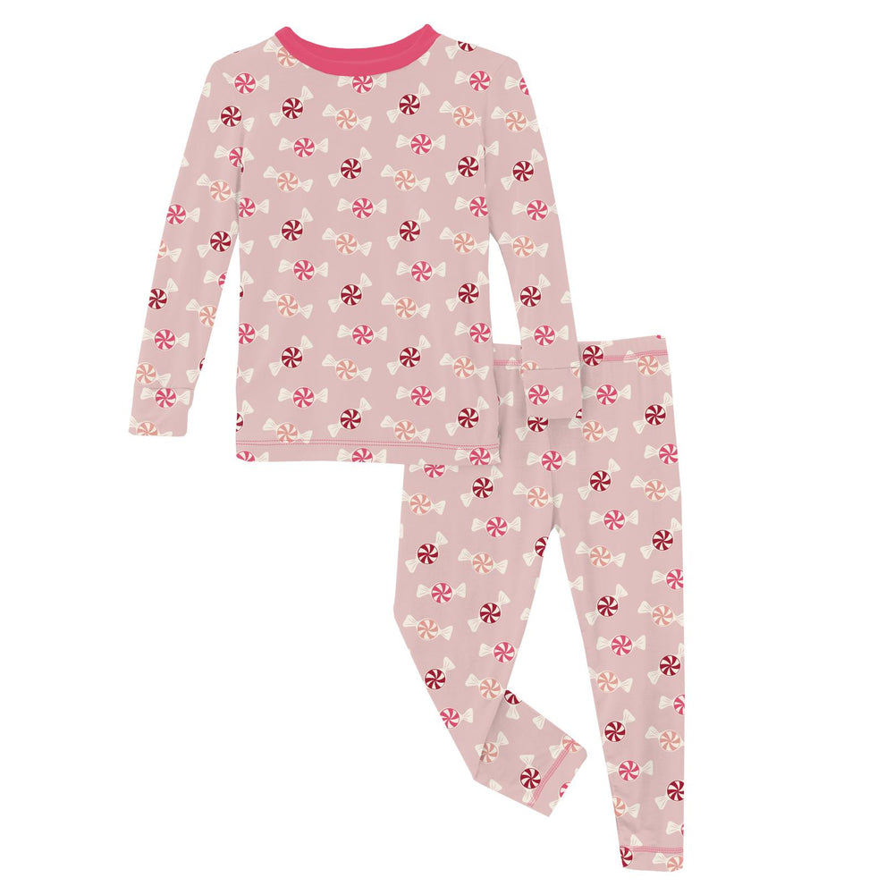 Print Long Sleeve Pajama Set | Baby Rose Peppermints