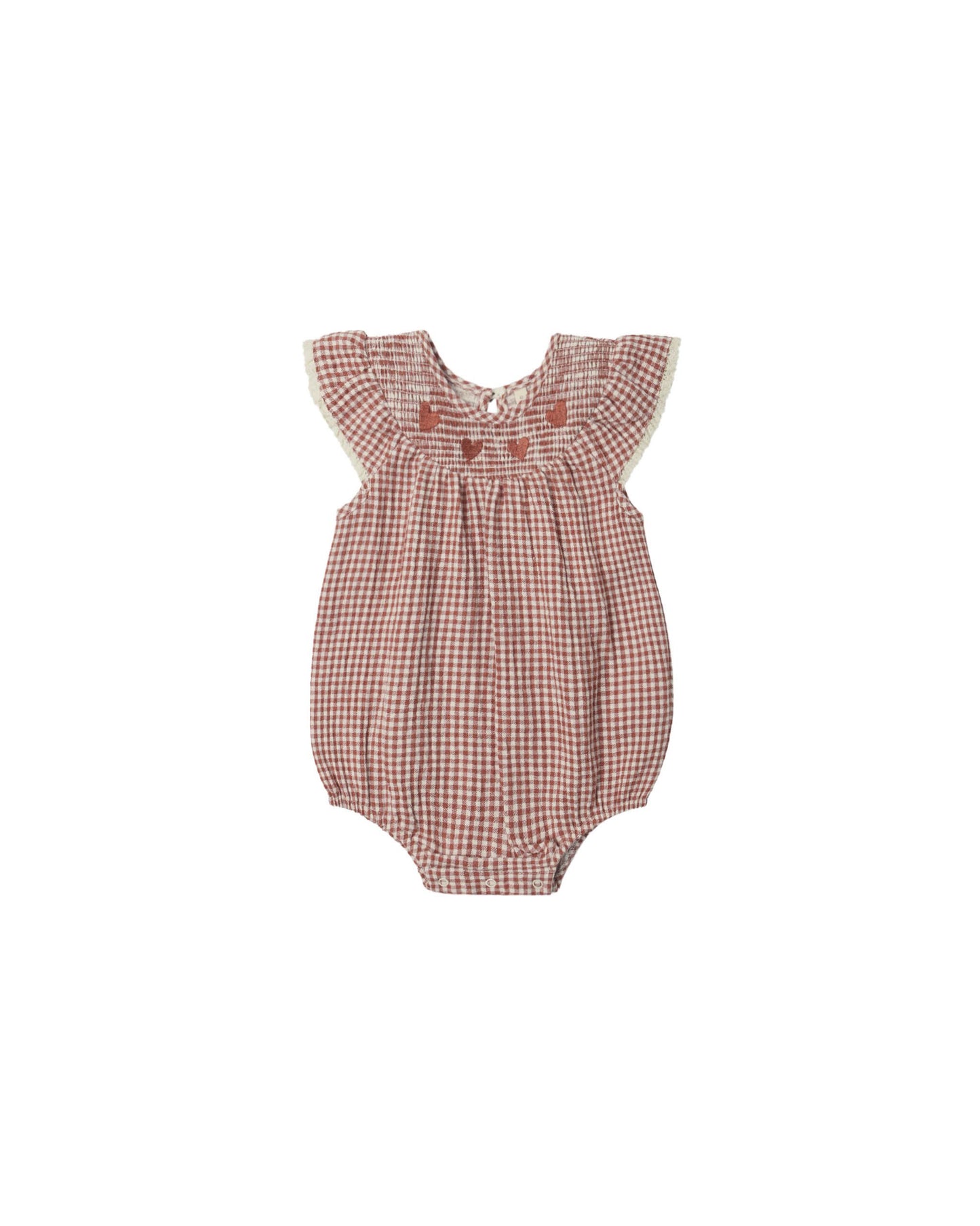 LENORE ROMPER || RED GINGHAM