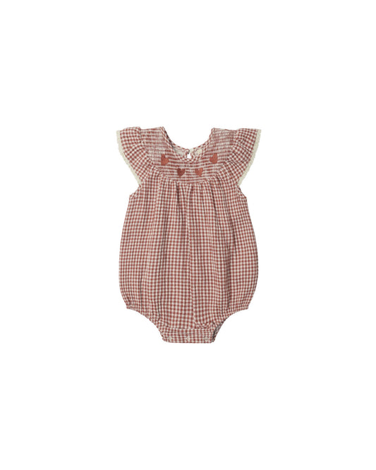 LENORE ROMPER || RED GINGHAM