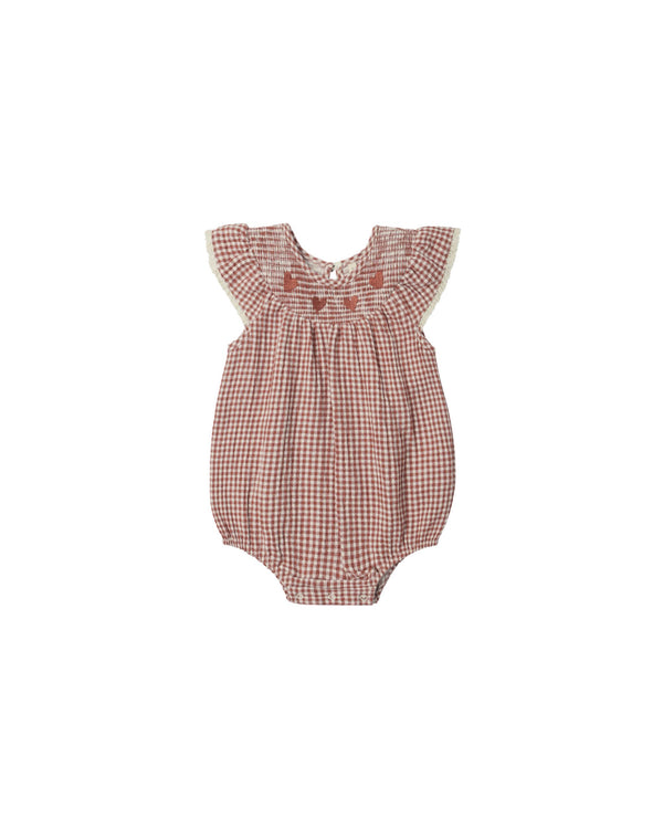LENORE ROMPER || RED GINGHAM