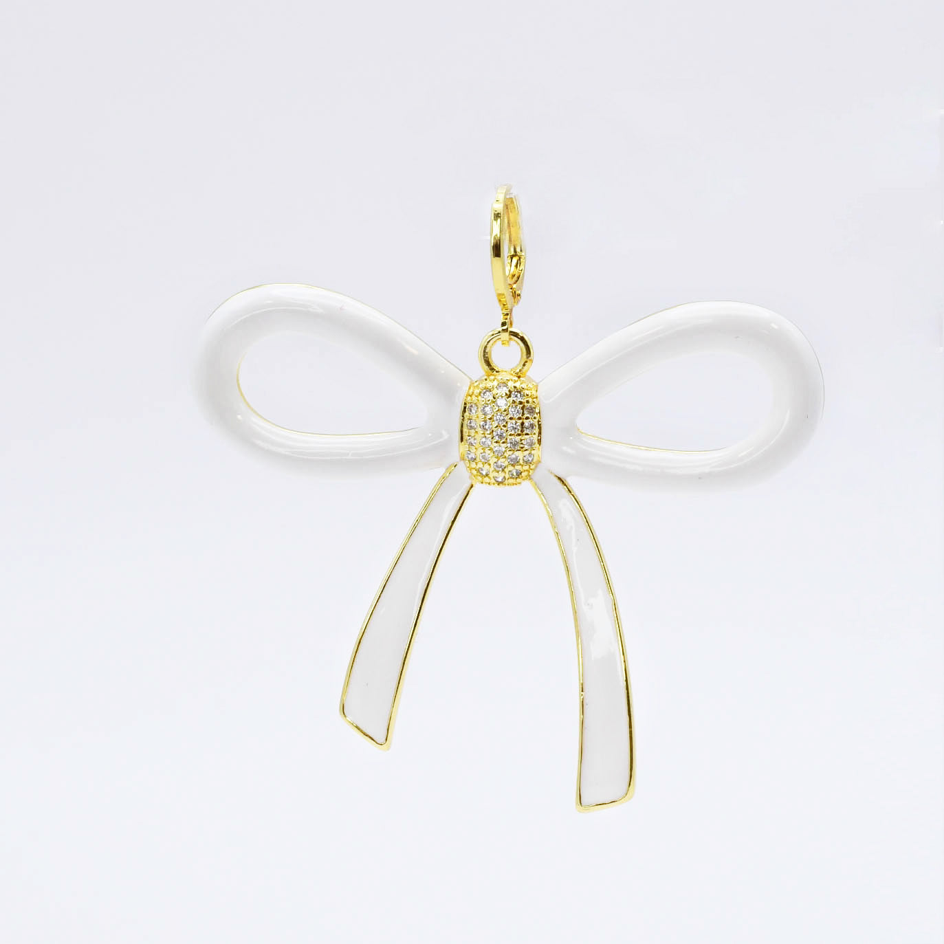 Oversize Bow Charm | White