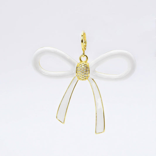 Oversize Bow Charm | White