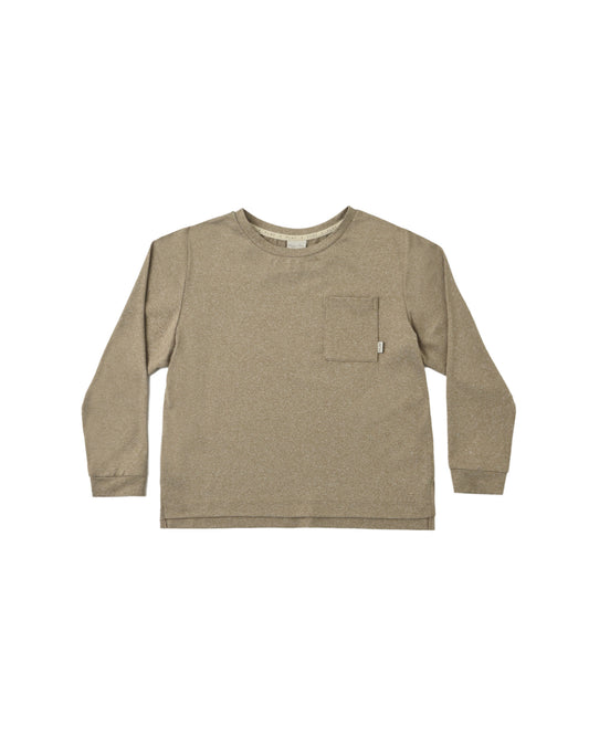 LONG SLEEVE POCKET TEE || HEATHERED OLIVE