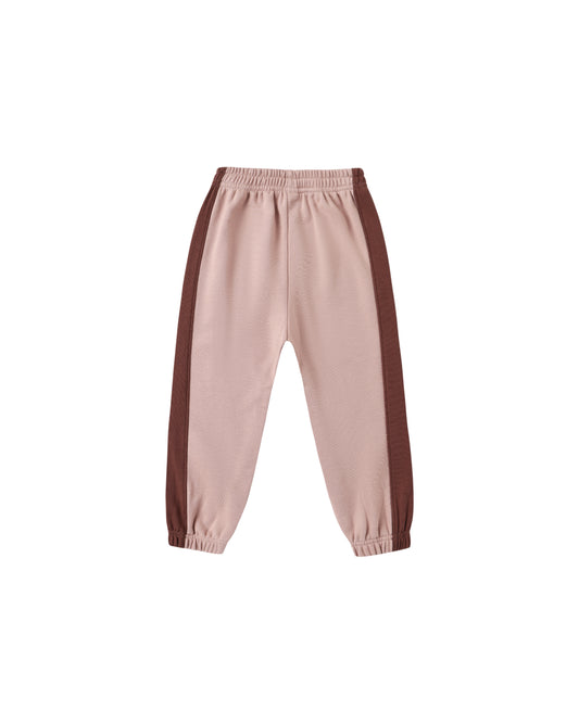 PANELED SWEATPANT || ROSEWOOD