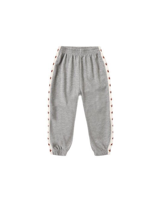 PANELED SWEATPANT || HEATHERED DUSTY BLUE