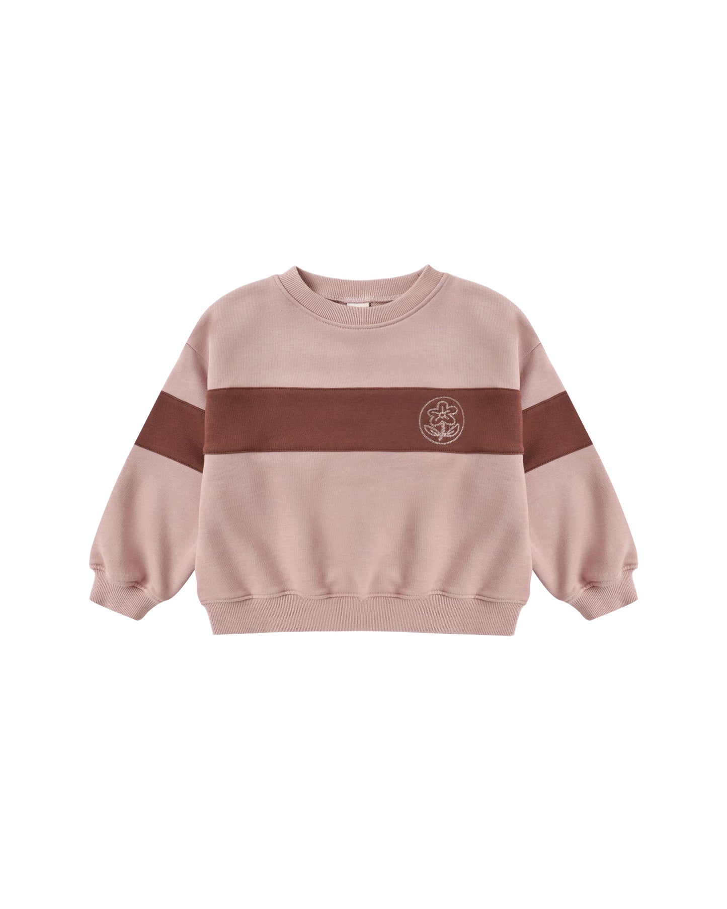 PANEL STRIPE SWEATSHIRT || ROSEWOOD