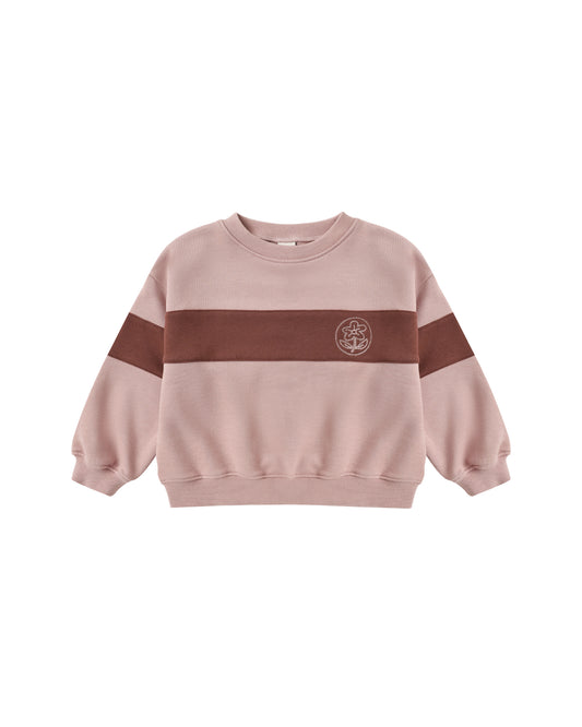PANEL STRIPE SWEATSHIRT || ROSEWOOD