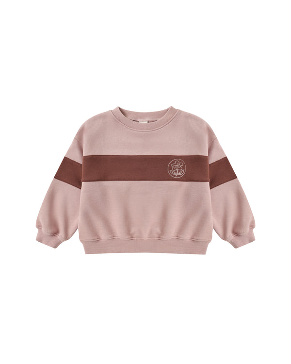 PANEL STRIPE SWEATSHIRT || ROSEWOOD