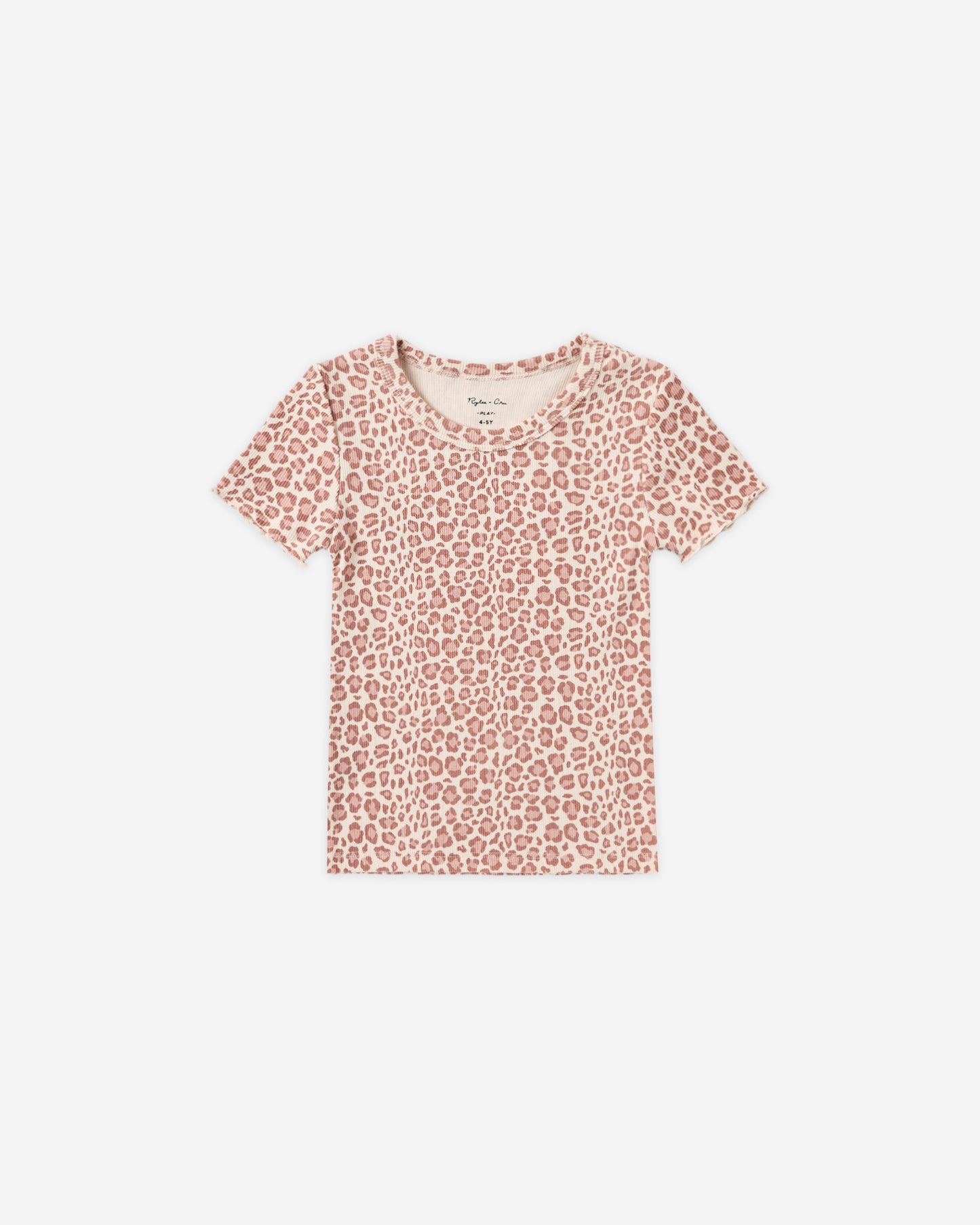RIBBED BASIC TEE || PINK LEOPARD