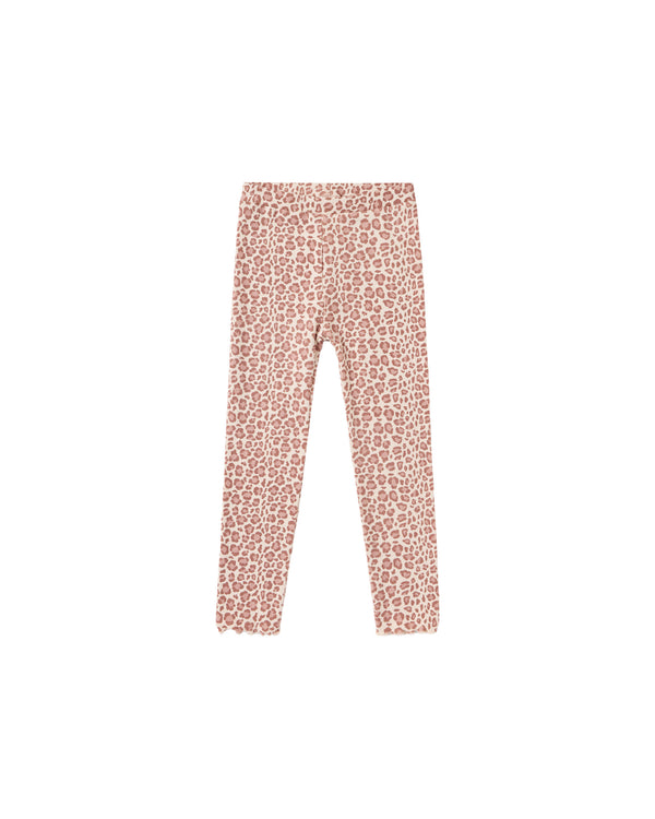 COAST RIBBED LEGGING || PINK LEOPARD
