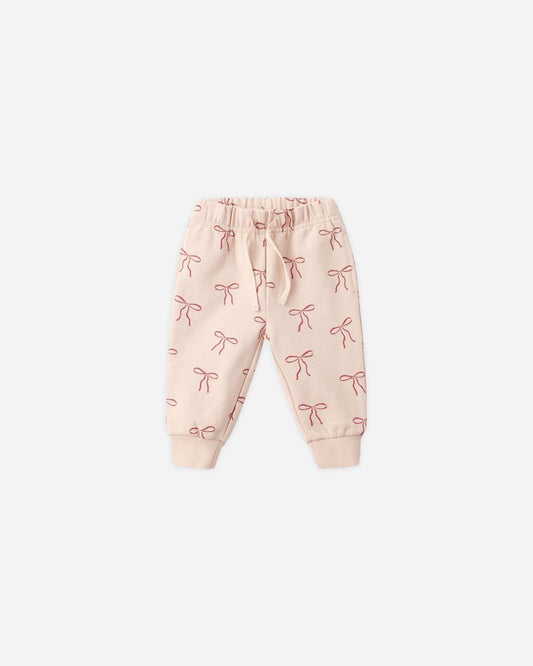 RELAXED FLEECE SWEATPANT || RED BOWS
