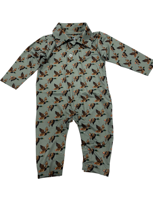 Performance Duck Print Baby Romper