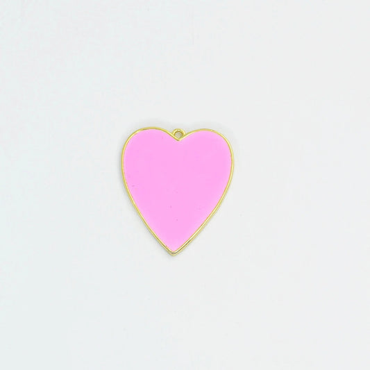 Pink Big Heart Charm