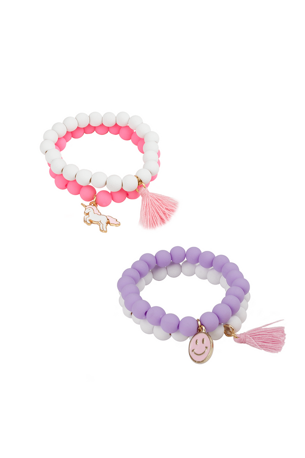 Pretty Pastel Soft Touch Bracelets | Pink or Purple