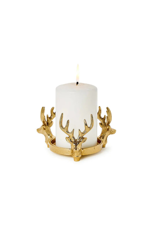 Gold Stag Bottle Coaster/Pillar Candle Holder