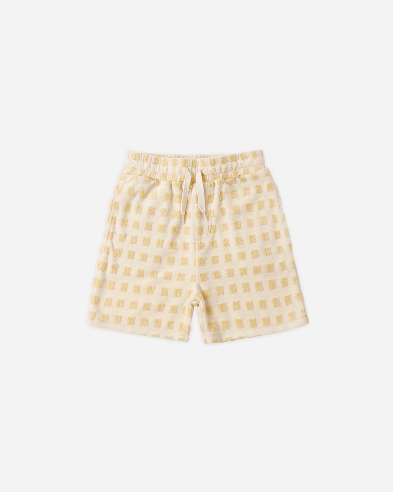 TERRY BOYS SHORT | BUTTERSCOTCH GRID