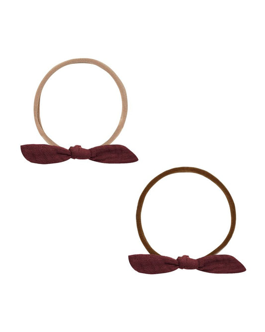 LITTLE KNOT HEADBAND || BURGUNDY/BEIGE