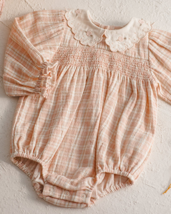 CALLIE ROMPER || PINK PLAID