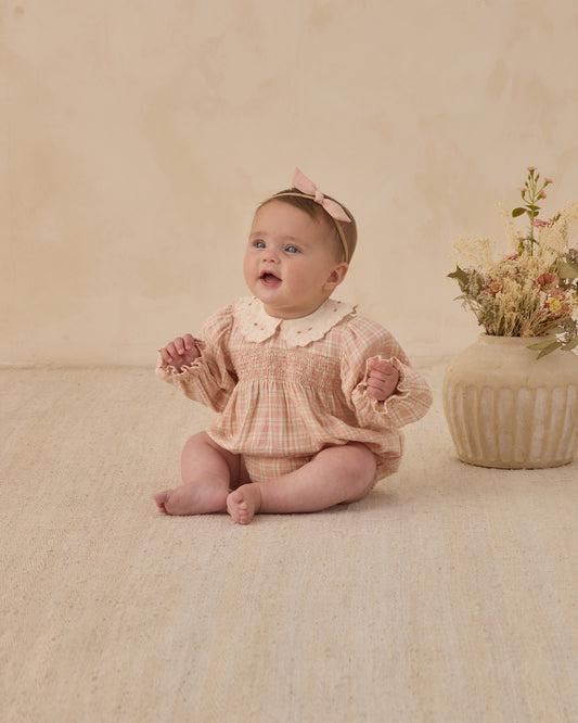CALLIE ROMPER || PINK PLAID