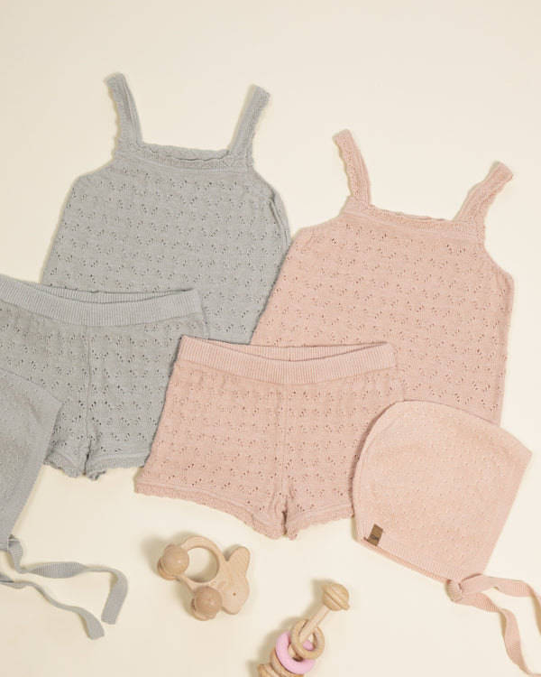 POINTELLE KNIT TANK + SHORT SET || MELON