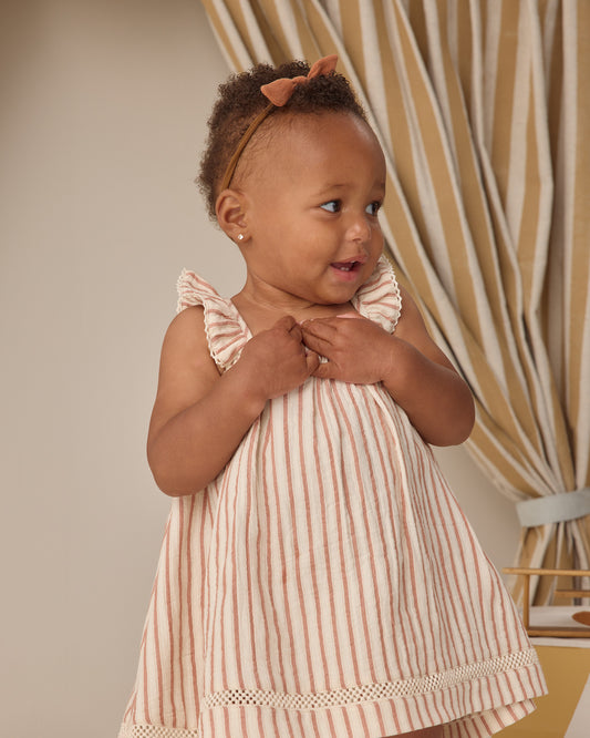 RUFFLE TANK DRESS || VINTAGE STRIPE