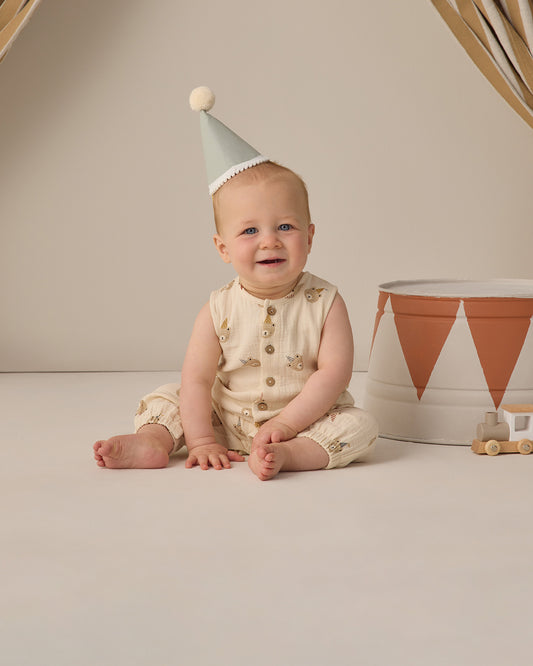 WOVEN JUMPSUIT || PARTY BEARS