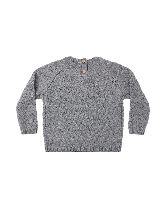 KNIT SWEATER || HEATHERED SLATE