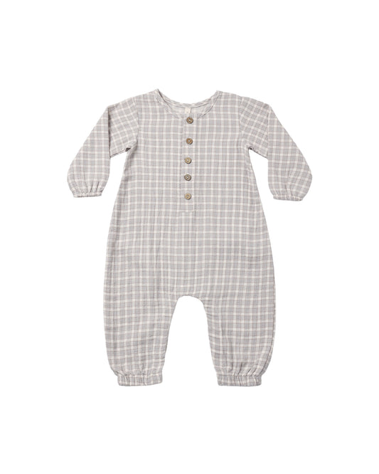 WOVEN JUMPSUIT || BLUE GINGHAM