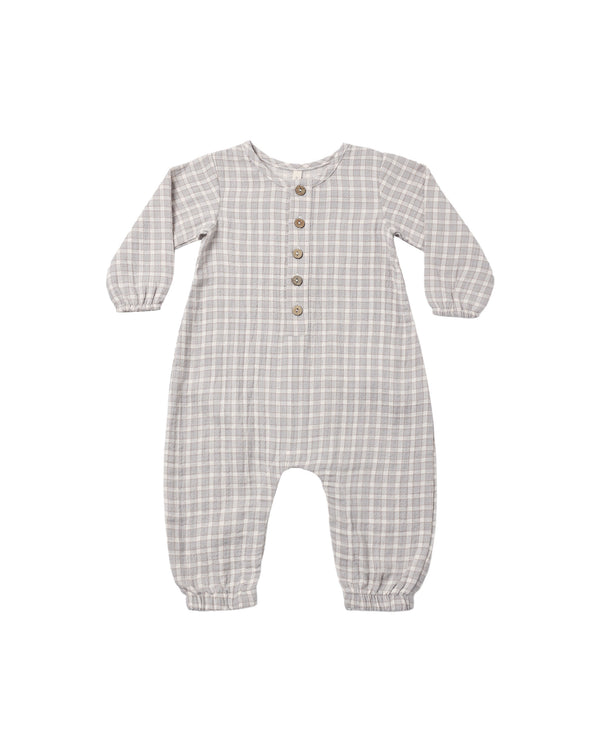 WOVEN JUMPSUIT || BLUE GINGHAM