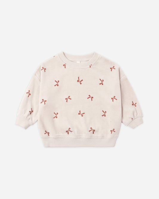 VELOUR RELAXED SET || RED BOWS