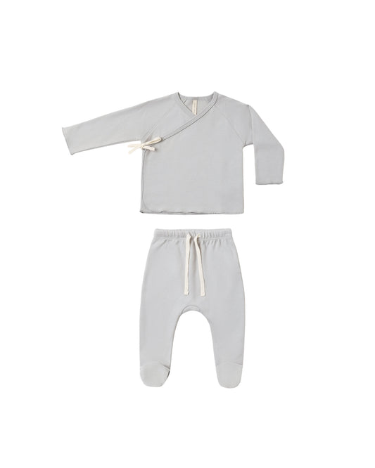 WRAP TOP + FOOTED PANT SET || CLOUD