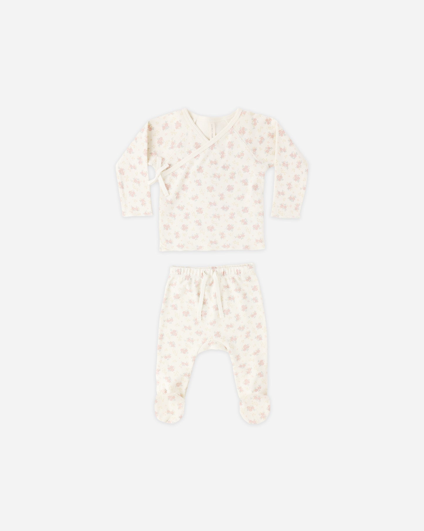 WRAP TOP + FOOTED PANT SET || FLOWER FIELD
