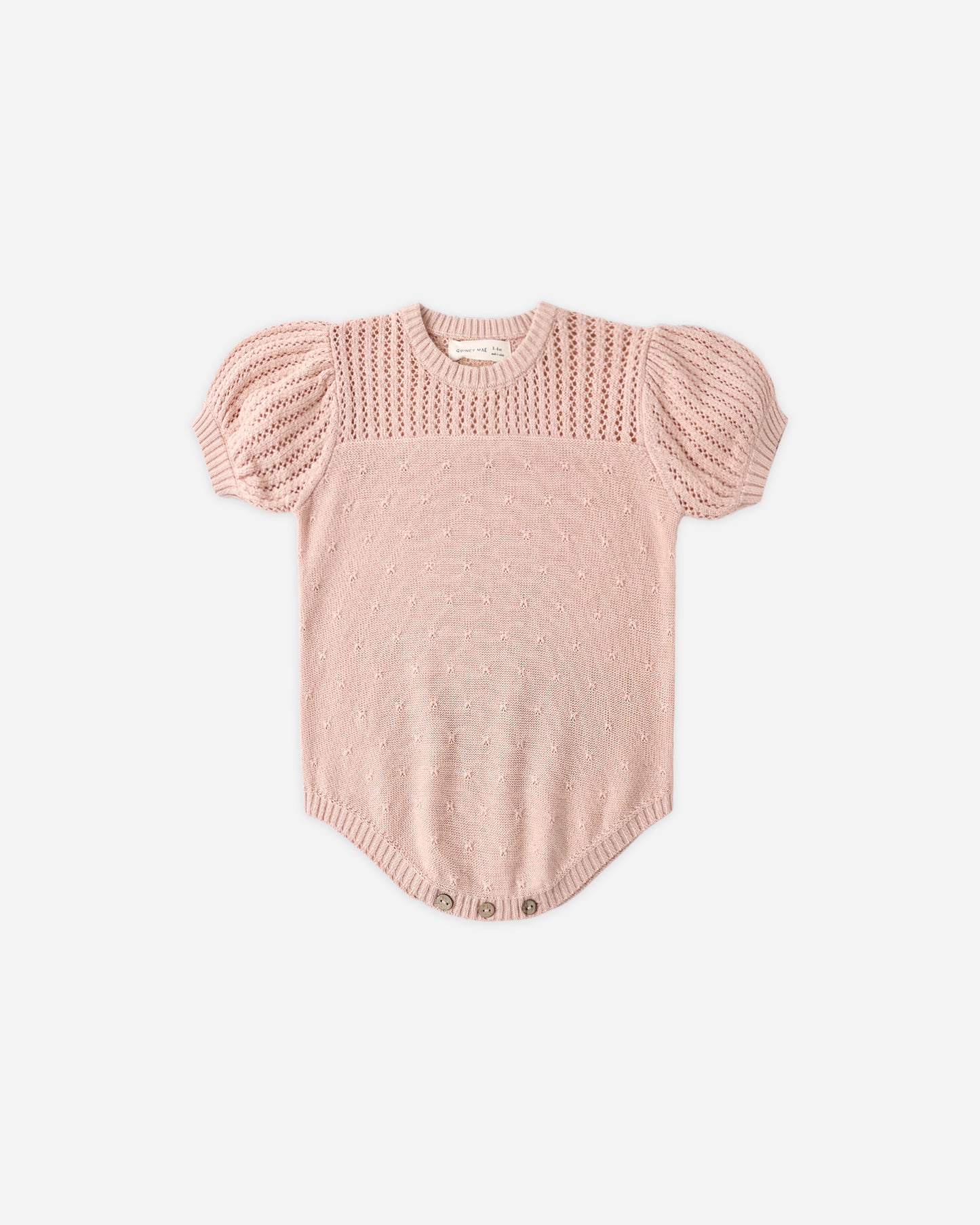 POINTELLE KNIT ROMPER || MELON