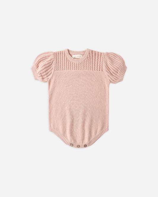 POINTELLE KNIT ROMPER || MELON
