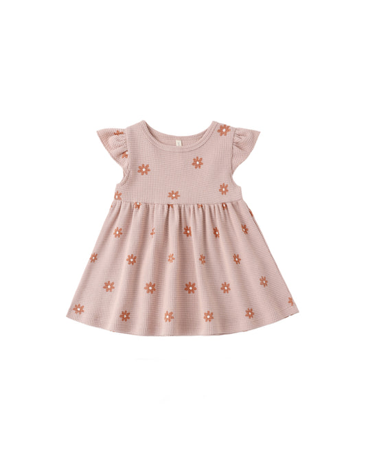 FLUTTER SLEEVE DRESS || PINK DAISY