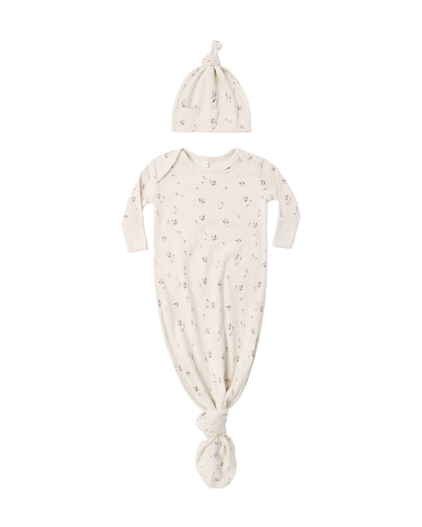 KNOTTED BABY GOWN + HAT SET || FALL DITSY