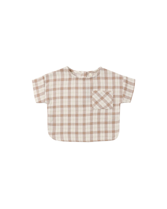 WOVEN BOXY TOP || RUSTIC PLAID