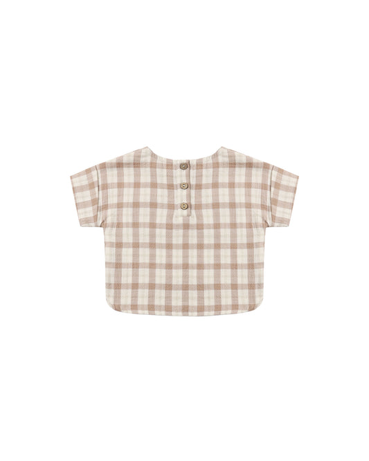 WOVEN BOXY TOP || RUSTIC PLAID