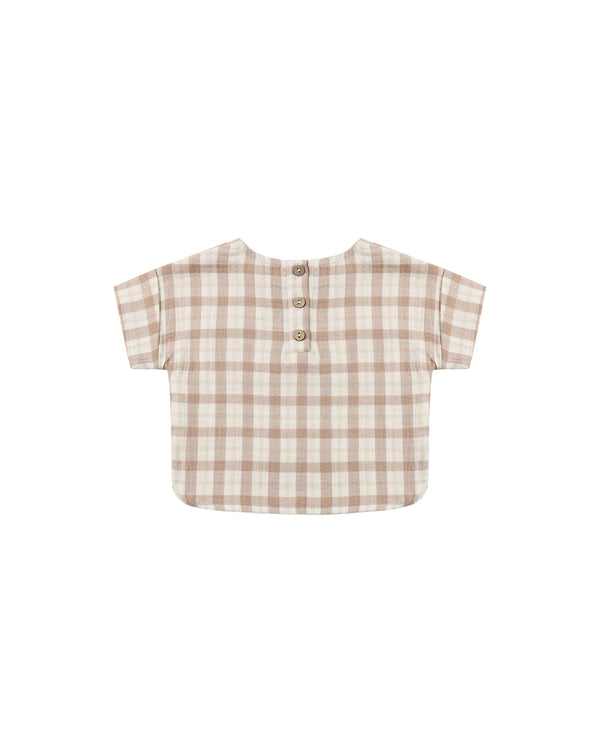 WOVEN BOXY TOP || RUSTIC PLAID
