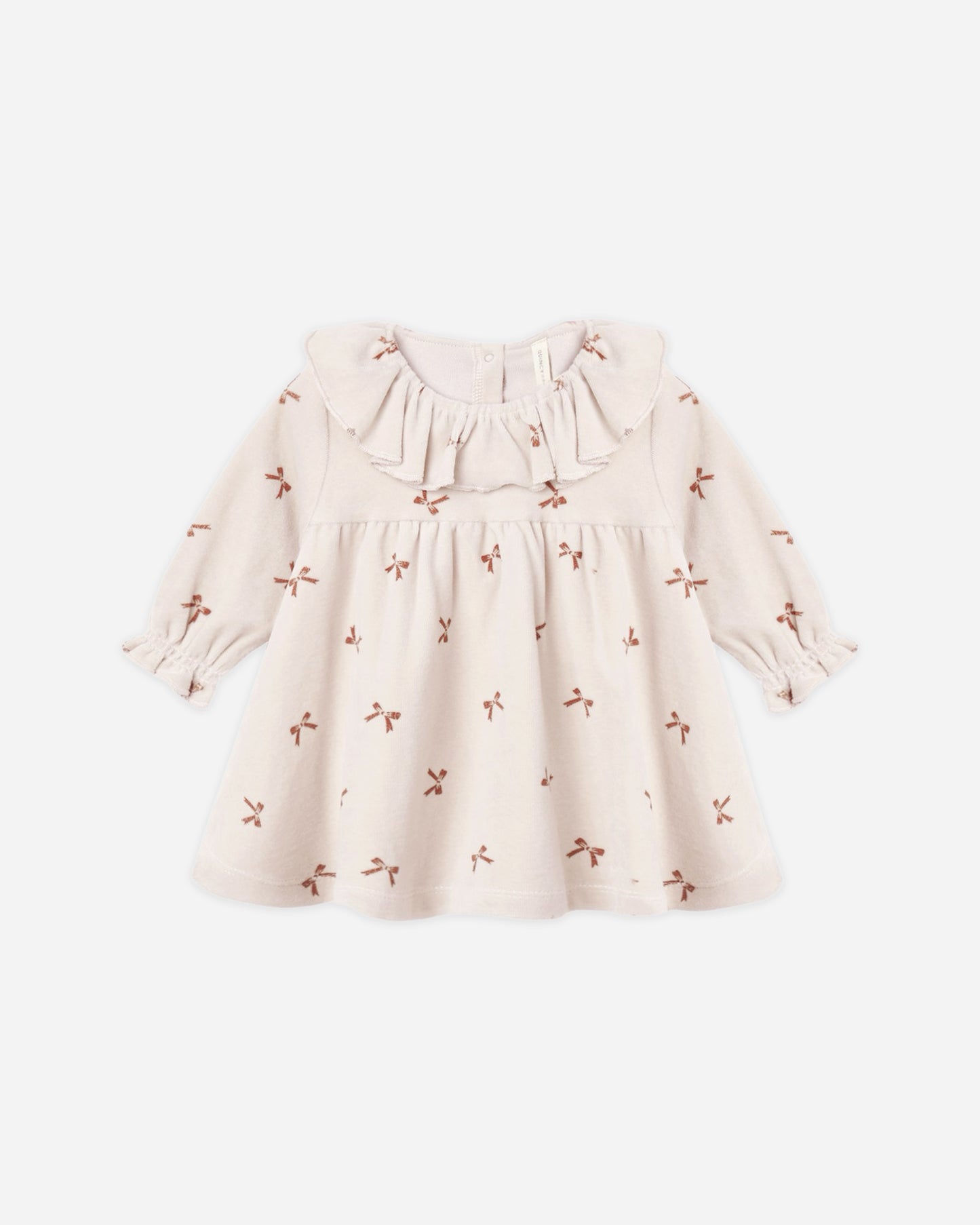 VELOUR BABY DRESS || RED BOWS