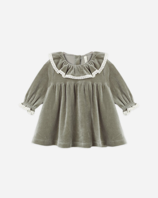 VELOUR BABY DRESS || SPRUCE