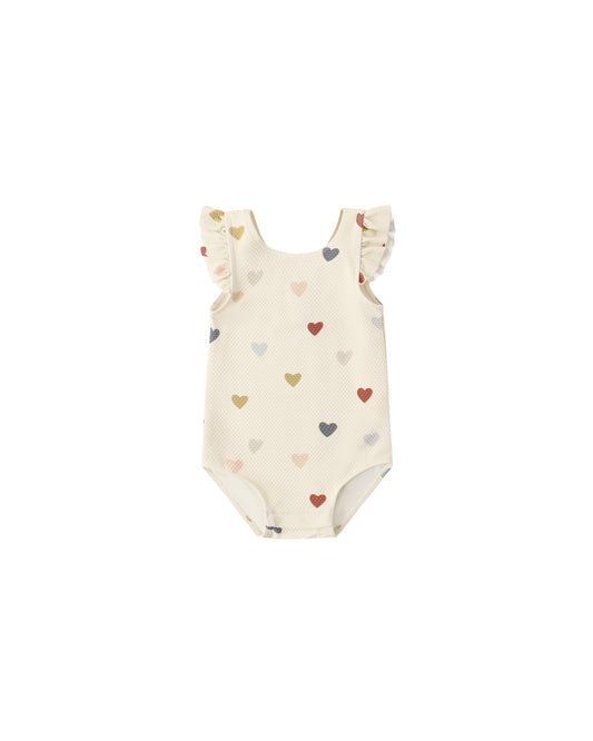 SCOOP BACK ONE-PIECE SWIMSUIT || CONFETTI HEARTS