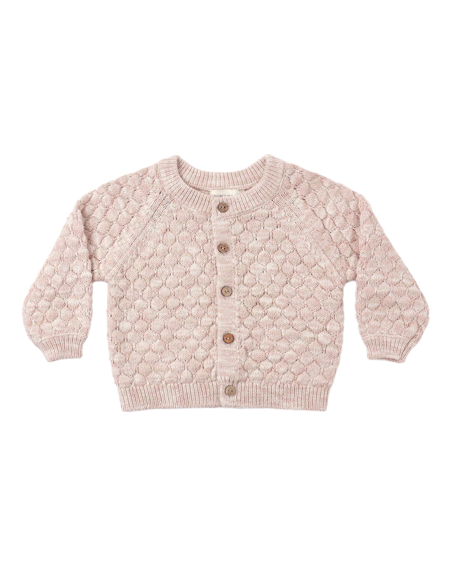 BUBBLE KNIT CARDIGAN || DUSTY ROSE SPECKLE