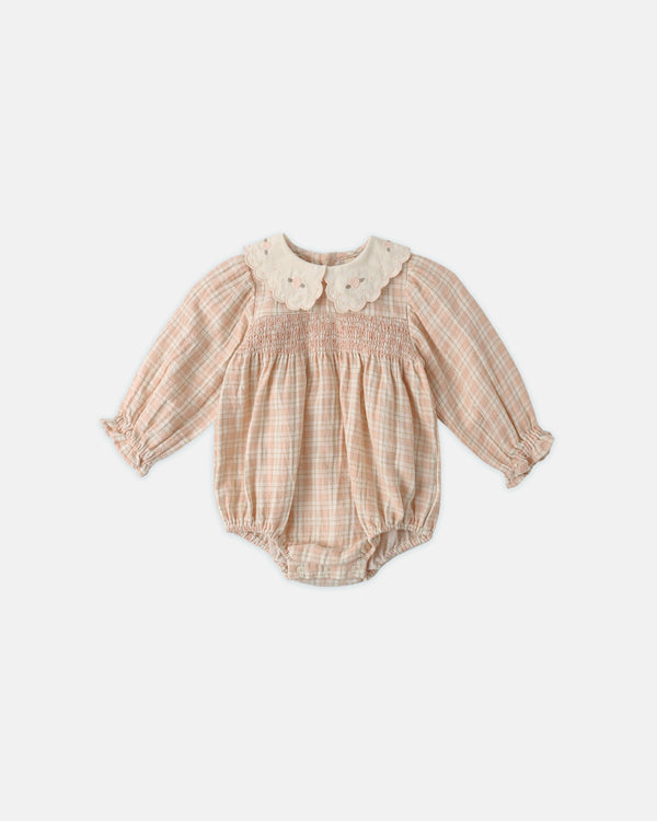 CALLIE ROMPER || PINK PLAID