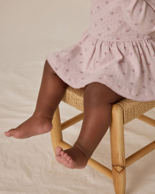 POINTELLE SKIRTED BODYSUIT || LILAC DITSY