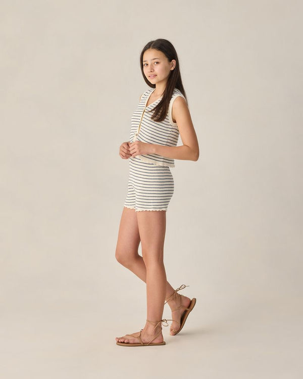 TEEN KNIT VEST SET | MARINE STRIPE