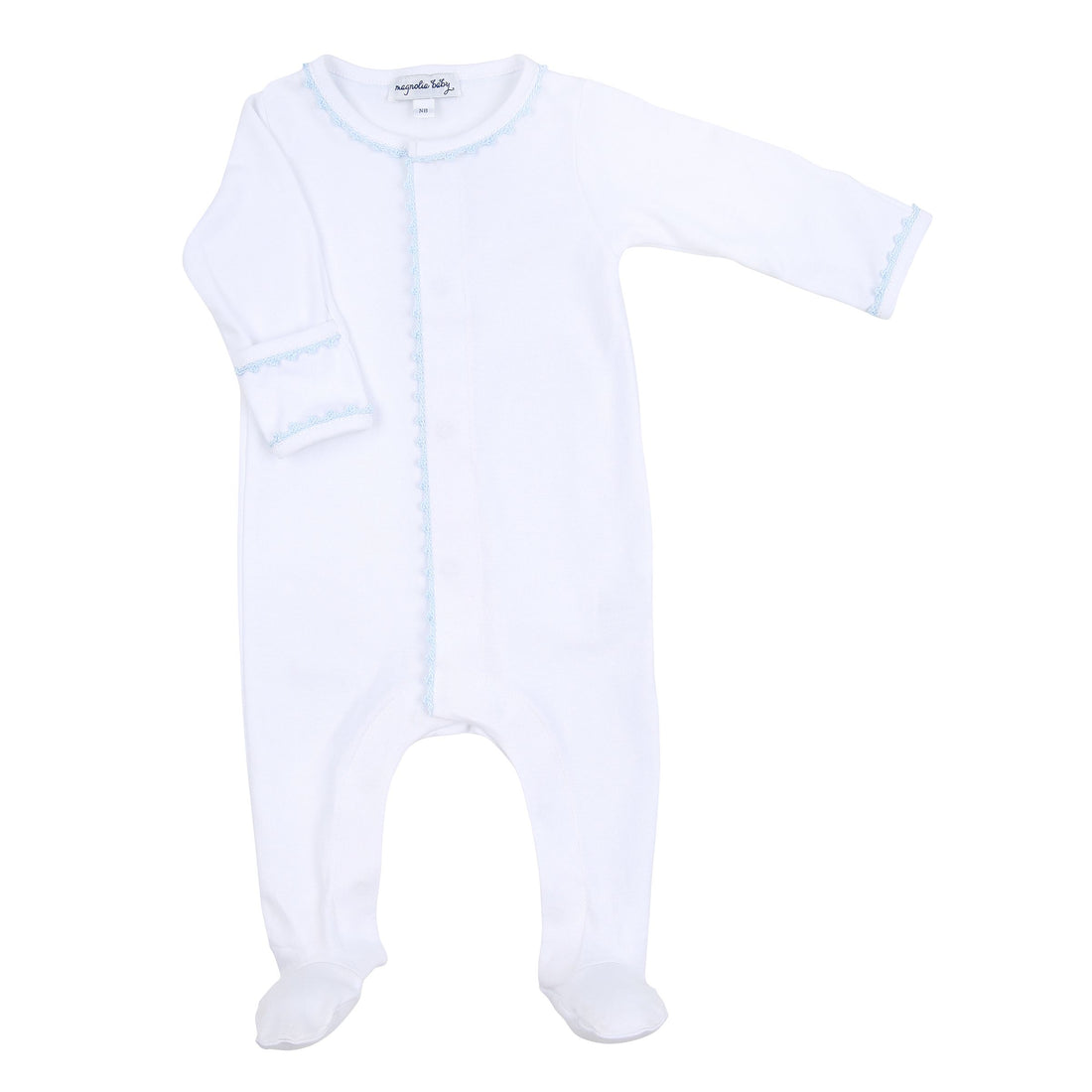 Baby Joy Embroidered Footie | Light Blue