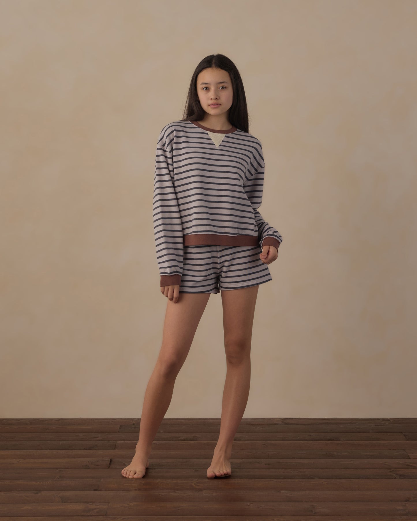 TEEN SWEAT SHORT || MIDNIGHT STRIPE