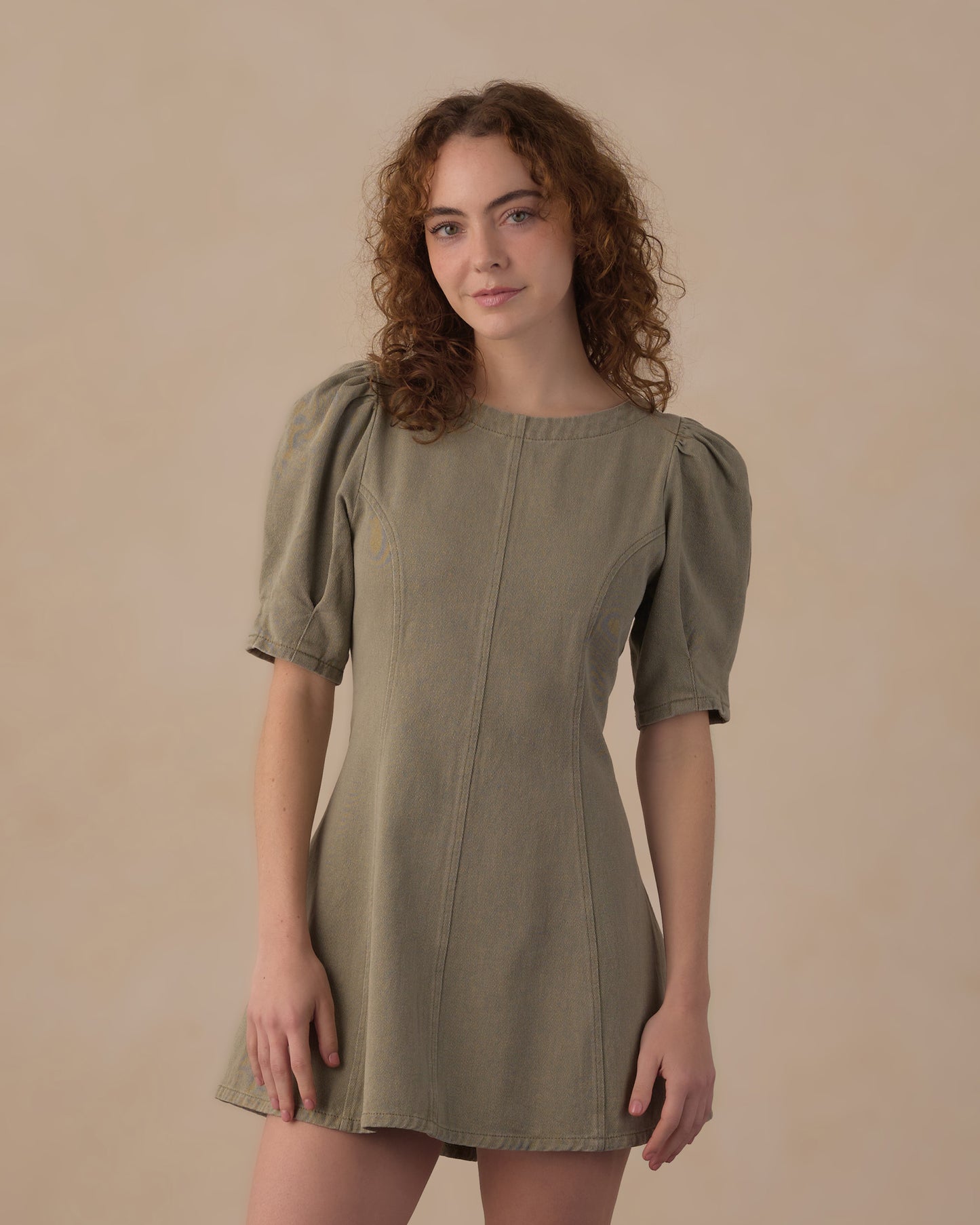 WOMEN'S LEVI MINI DRESS || DARK SAGE